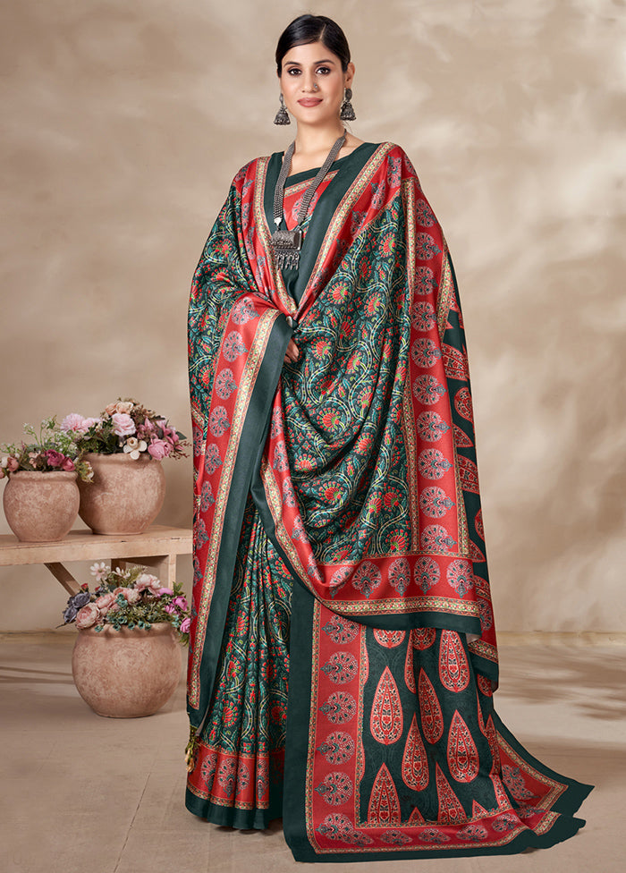 Multicolor Pasmina Silk Saree With Blouse Piece - Indian Silk House Agencies