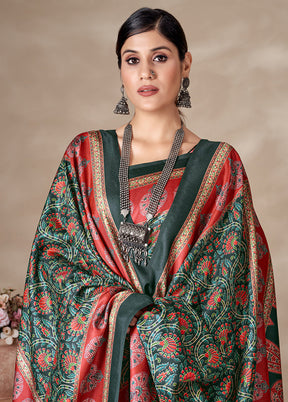 Multicolor Pasmina Silk Saree With Blouse Piece - Indian Silk House Agencies