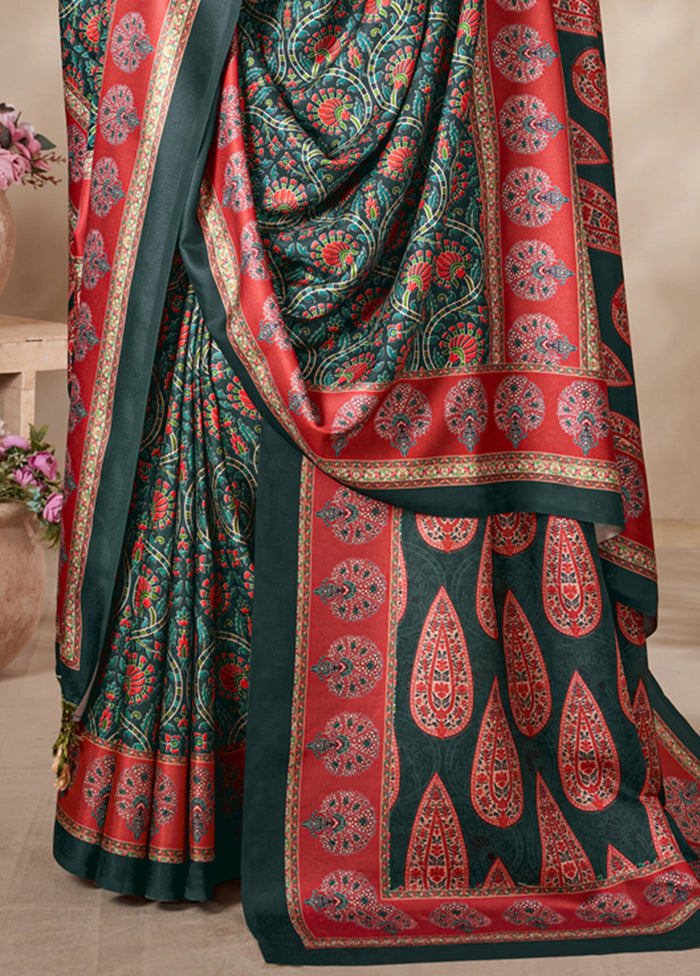 Multicolor Pasmina Silk Saree With Blouse Piece - Indian Silk House Agencies