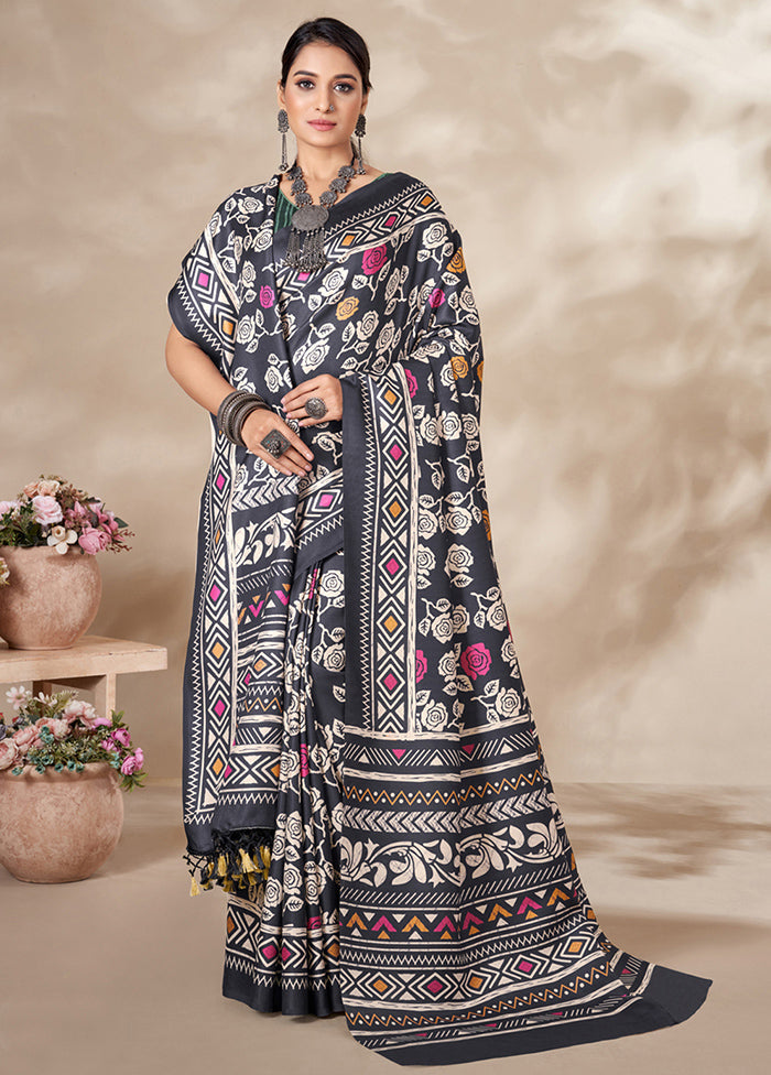 Multicolor Pasmina Silk Saree With Blouse Piece - Indian Silk House Agencies