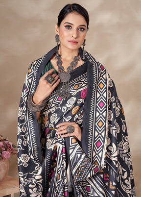 Multicolor Pasmina Silk Saree With Blouse Piece - Indian Silk House Agencies