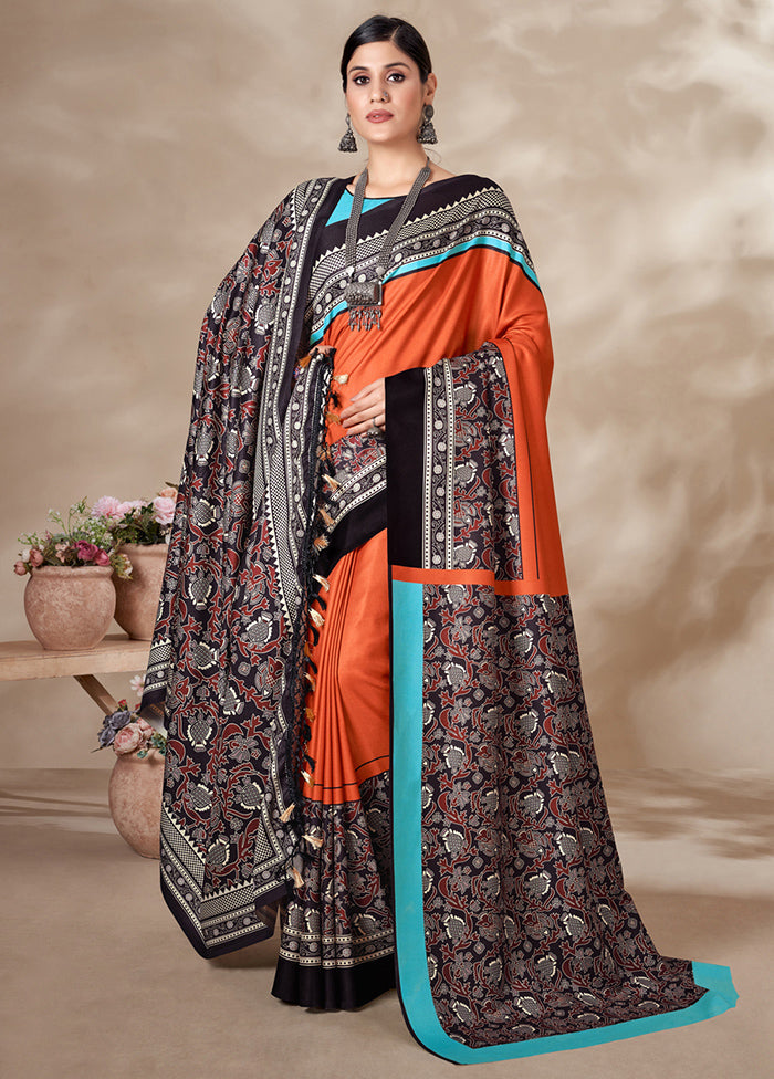 Multicolor Pasmina Silk Saree With Blouse Piece - Indian Silk House Agencies