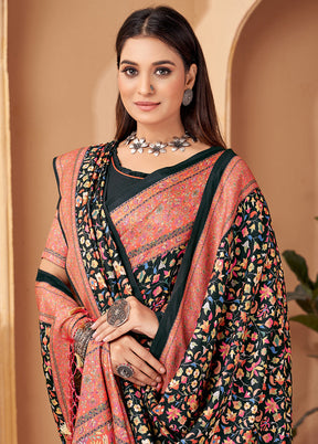 Multicolor Pasmina Silk Saree With Blouse Piece - Indian Silk House Agencies