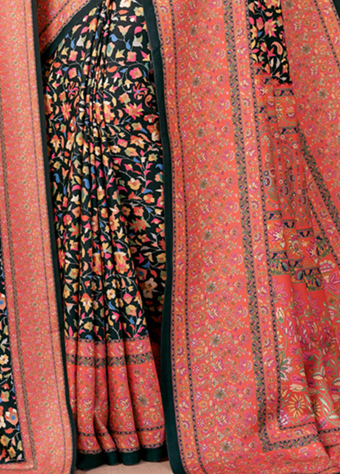 Multicolor Pasmina Silk Saree With Blouse Piece - Indian Silk House Agencies