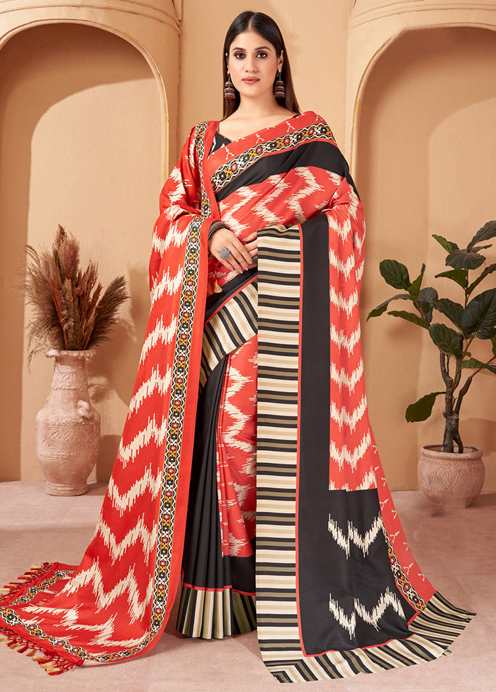 Multicolor Pasmina Silk Saree With Blouse Piece - Indian Silk House Agencies