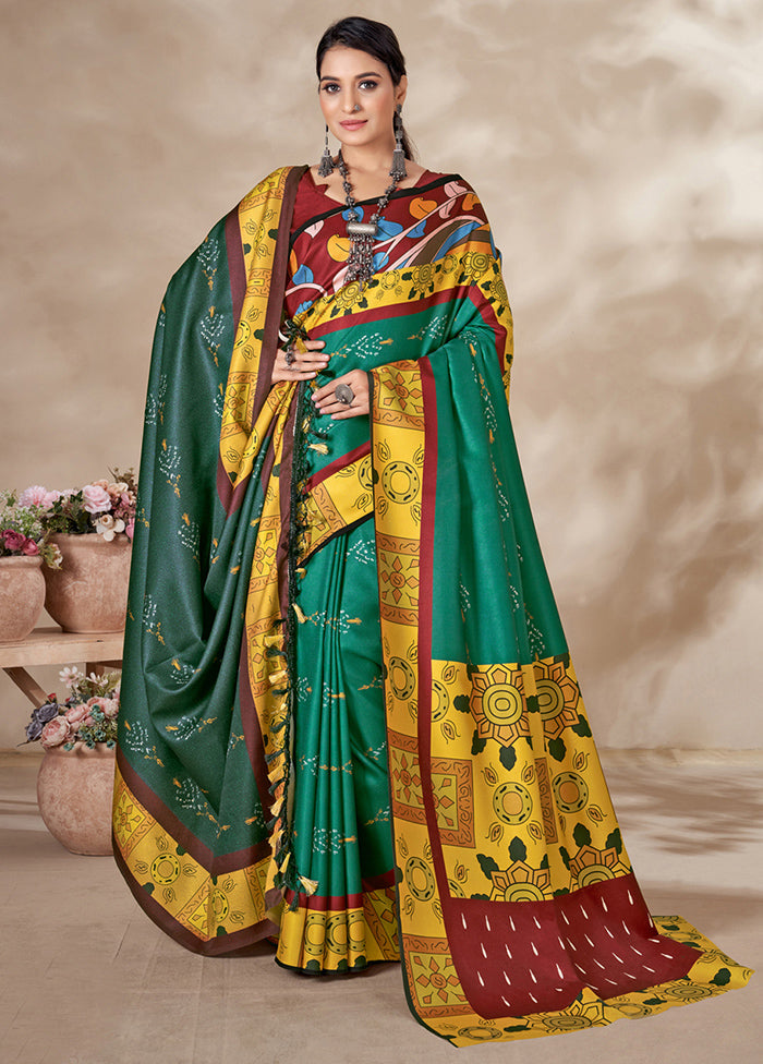 Multicolor Pasmina Silk Saree With Blouse Piece - Indian Silk House Agencies