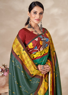 Multicolor Pasmina Silk Saree With Blouse Piece - Indian Silk House Agencies