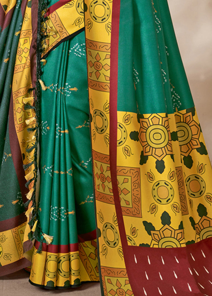 Multicolor Pasmina Silk Saree With Blouse Piece - Indian Silk House Agencies