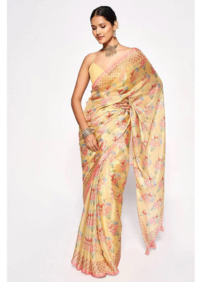 Mustard Pure Pasmina Silk Saree With Blouse Piece - Indian Silk House Agencies