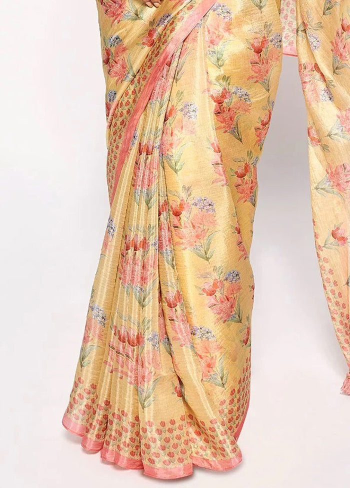 Mustard Pure Pasmina Silk Saree With Blouse Piece - Indian Silk House Agencies