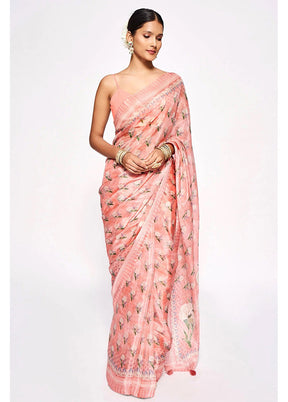 Pink Pure Pasmina Silk Saree With Blouse Piece - Indian Silk House Agencies