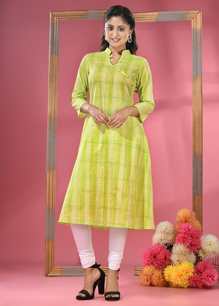 Parrot Green Readymade Cotton Kurti - Indian Silk House Agencies