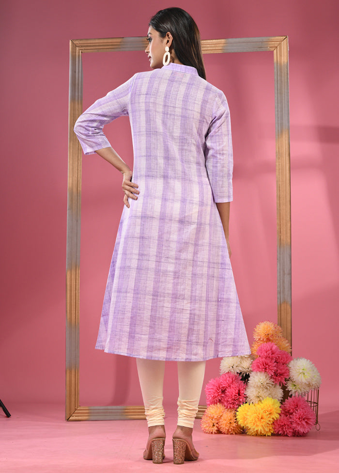 Lavender Readymade Cotton Kurti - Indian Silk House Agencies