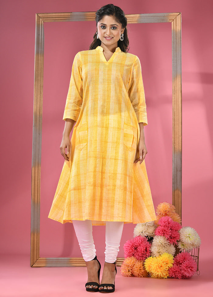 Yellow Readymade Cotton Kurti - Indian Silk House Agencies