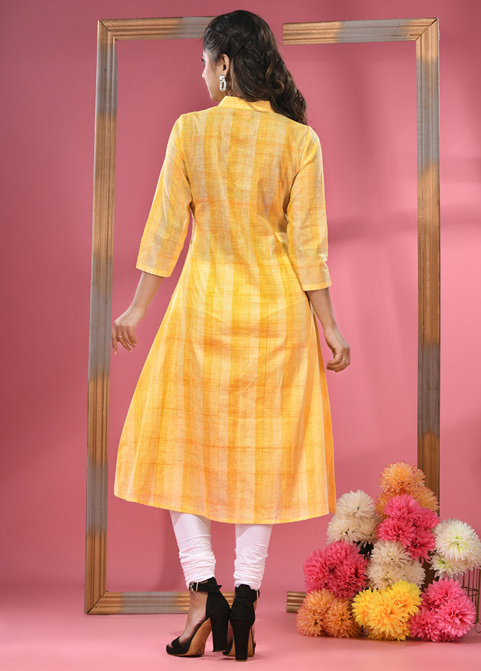 Yellow Readymade Cotton Kurti - Indian Silk House Agencies