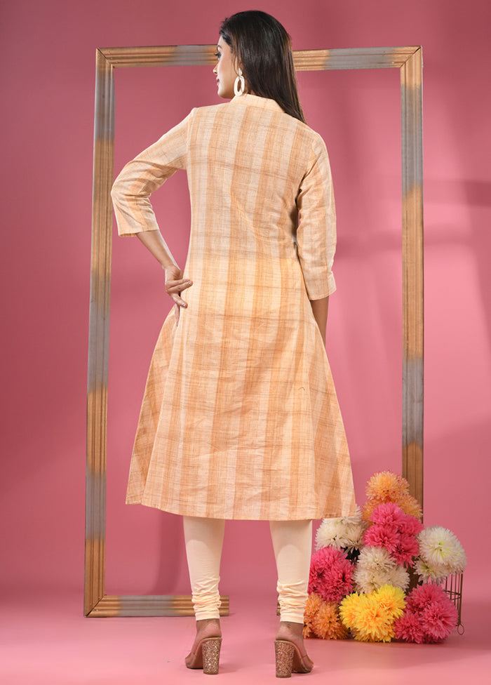 Beige Readymade Cotton Kurti - Indian Silk House Agencies