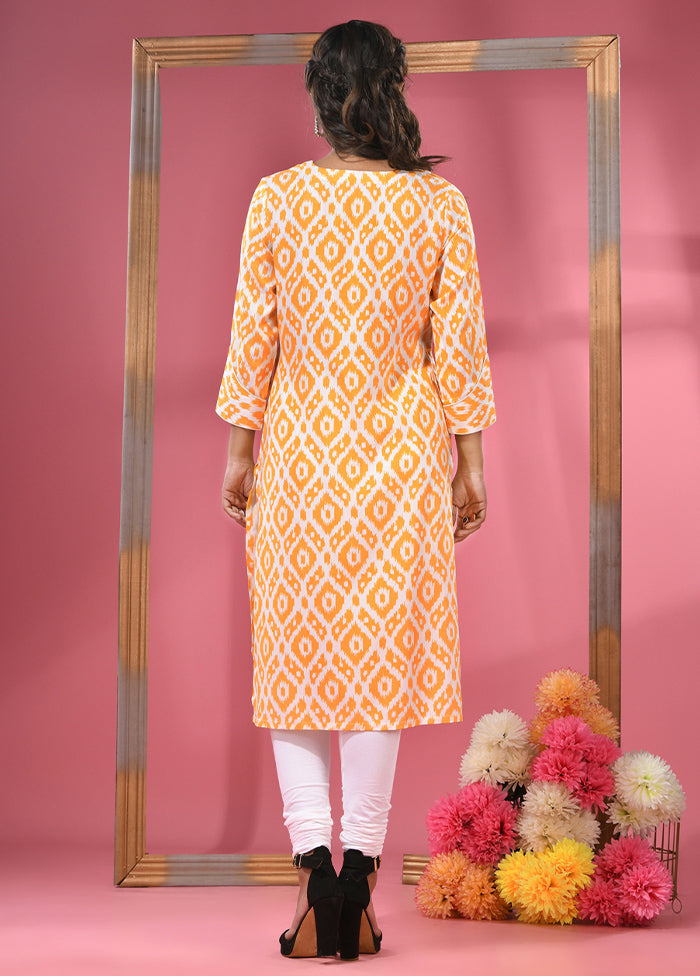 Yellow Readymade Cotton Kurti - Indian Silk House Agencies