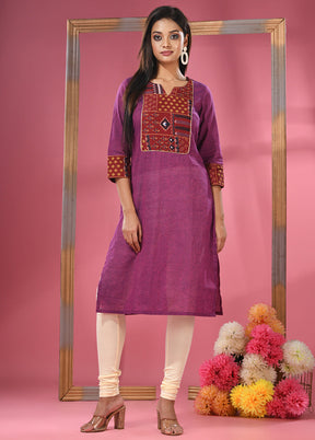 Purple Readymade Cotton Kurti - Indian Silk House Agencies