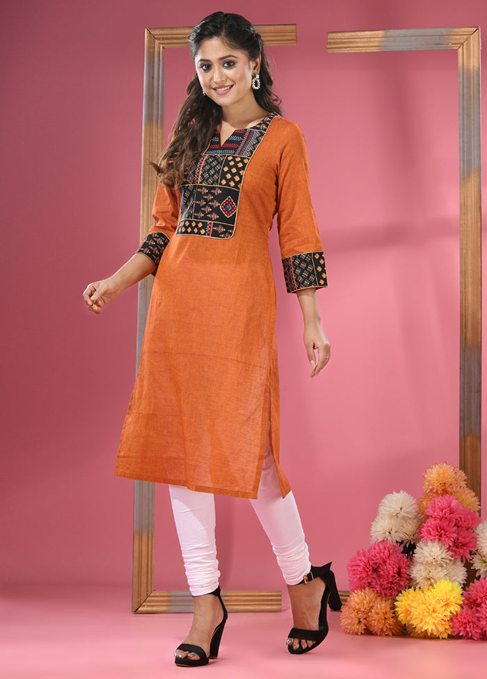 Rust Readymade Cotton Kurti - Indian Silk House Agencies