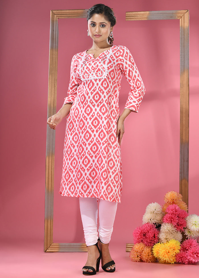 Red Readymade Cotton Kurti - Indian Silk House Agencies