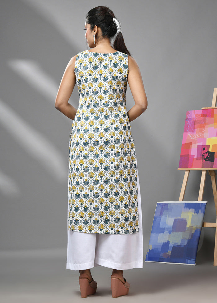 2 Pc White Readymade Cotton Kurti Set - Indian Silk House Agencies