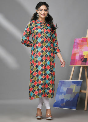 Multicolor Readymade Rayon Kurti - Indian Silk House Agencies