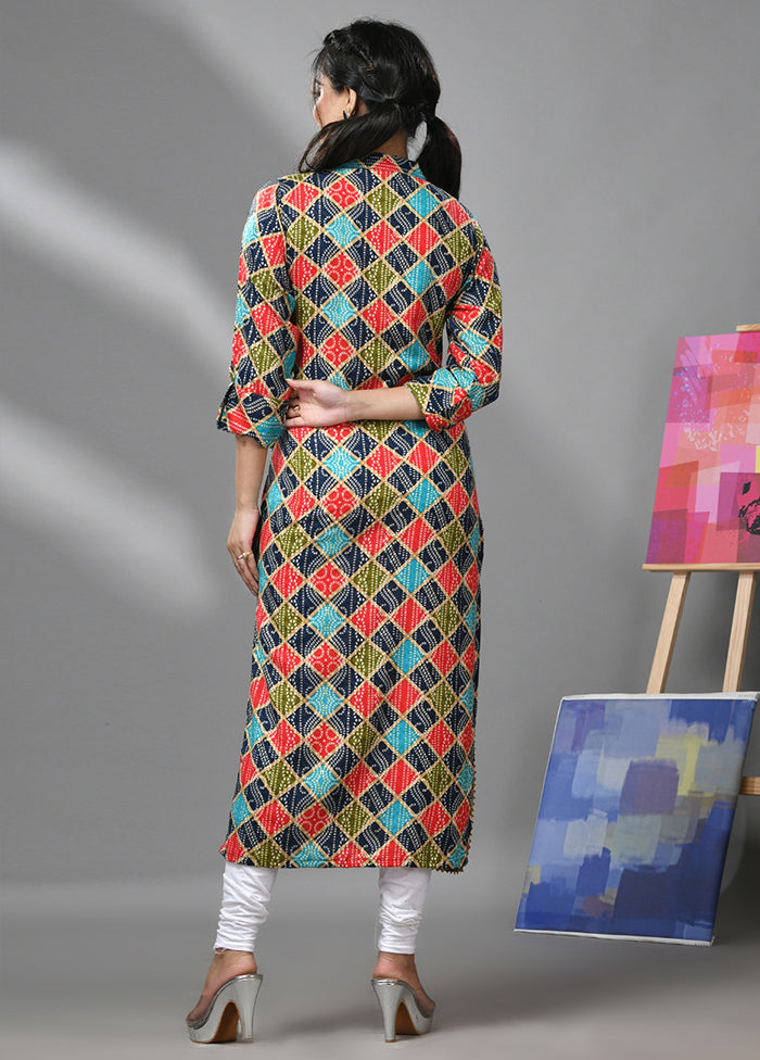 Multicolor Readymade Rayon Kurti - Indian Silk House Agencies