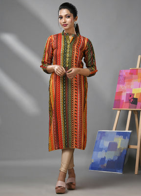 Multicolor Readymade Rayon Kurti - Indian Silk House Agencies