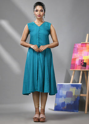 Blue Readymade Rayon Kurti - Indian Silk House Agencies