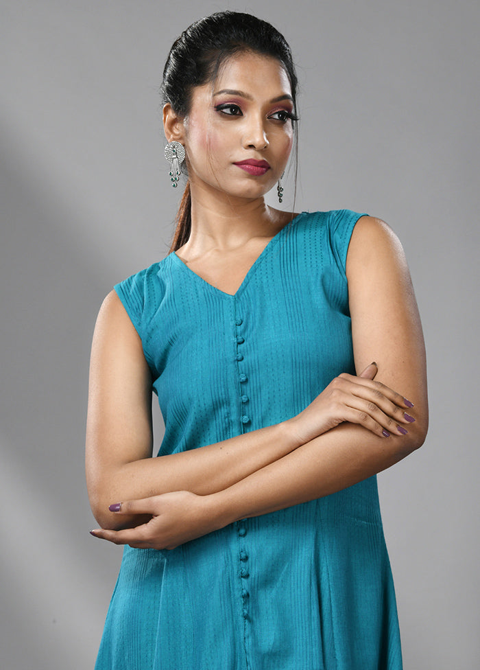 Blue Readymade Rayon Kurti - Indian Silk House Agencies