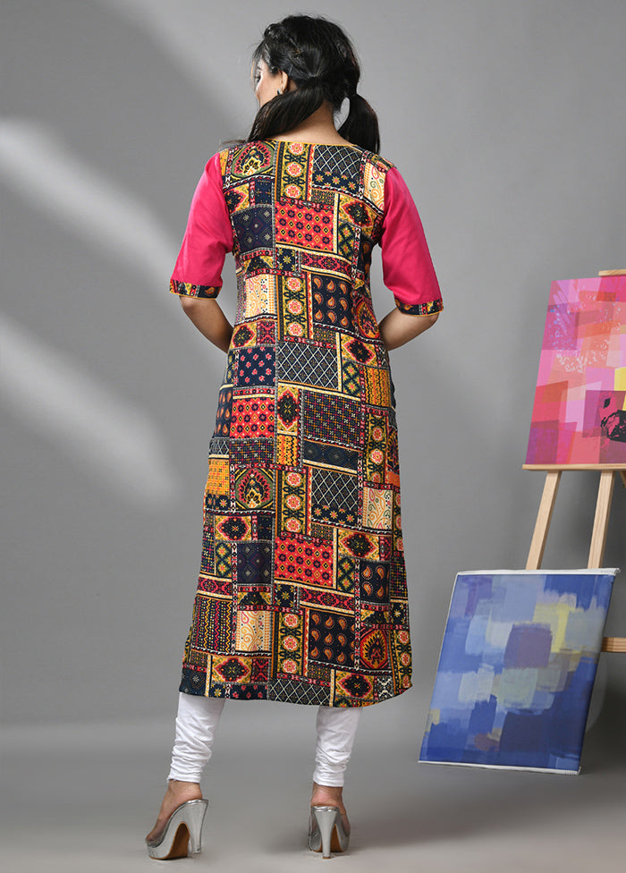 Black Readymade Rayon Kurti - Indian Silk House Agencies