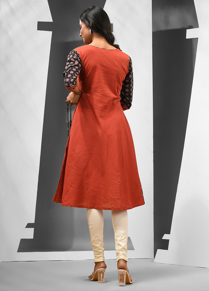 Red Readymade Cotton Kurti - Indian Silk House Agencies