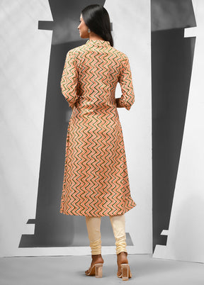 Orange Readymade Cotton Kurti - Indian Silk House Agencies