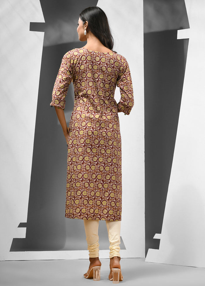 Maroon Readymade Cotton Kurti - Indian Silk House Agencies