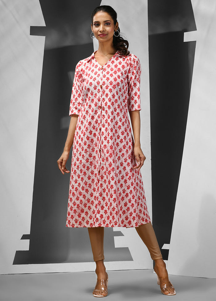 White Readymade Cotton Kurti - Indian Silk House Agencies