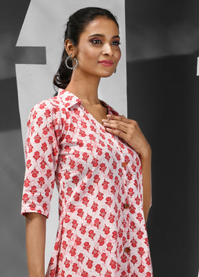 White Readymade Cotton Kurti - Indian Silk House Agencies