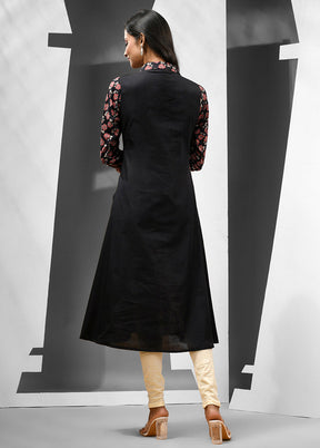 Black Readymade Cotton Kurti - Indian Silk House Agencies