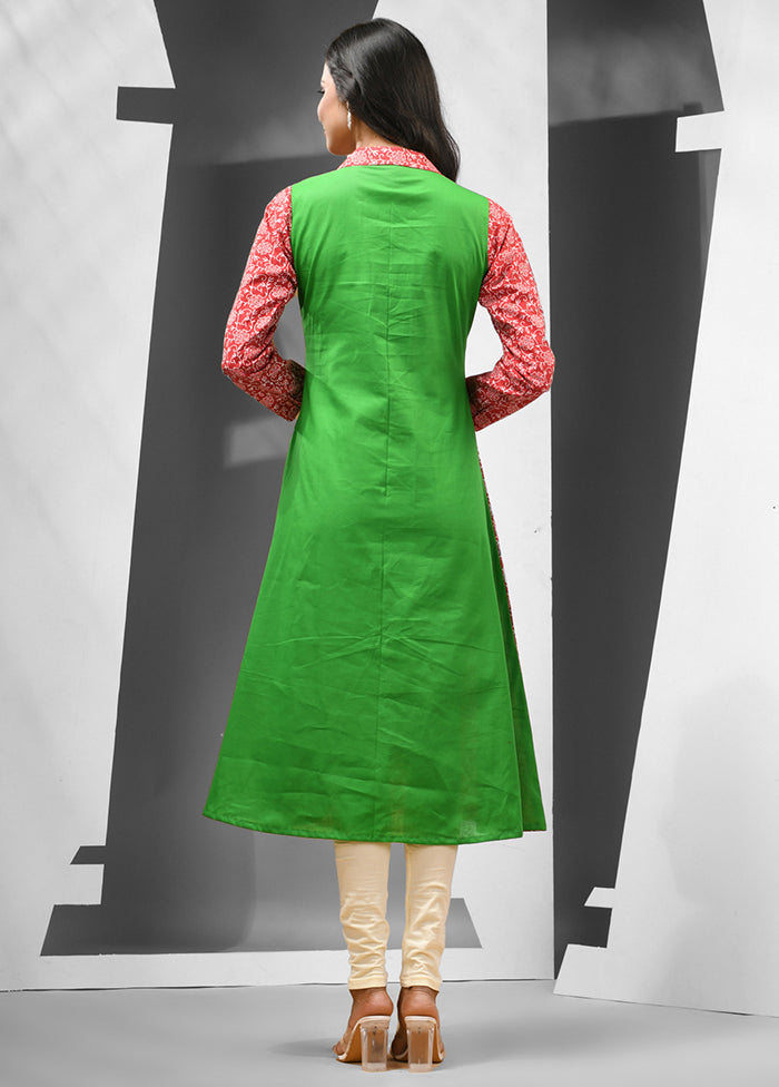 Green Readymade Cotton Kurti - Indian Silk House Agencies