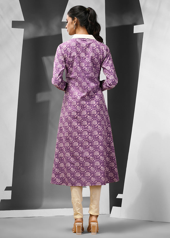 Violet Readymade Cotton Kurti - Indian Silk House Agencies