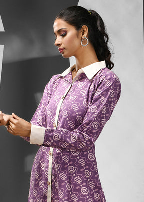 Violet Readymade Cotton Kurti - Indian Silk House Agencies