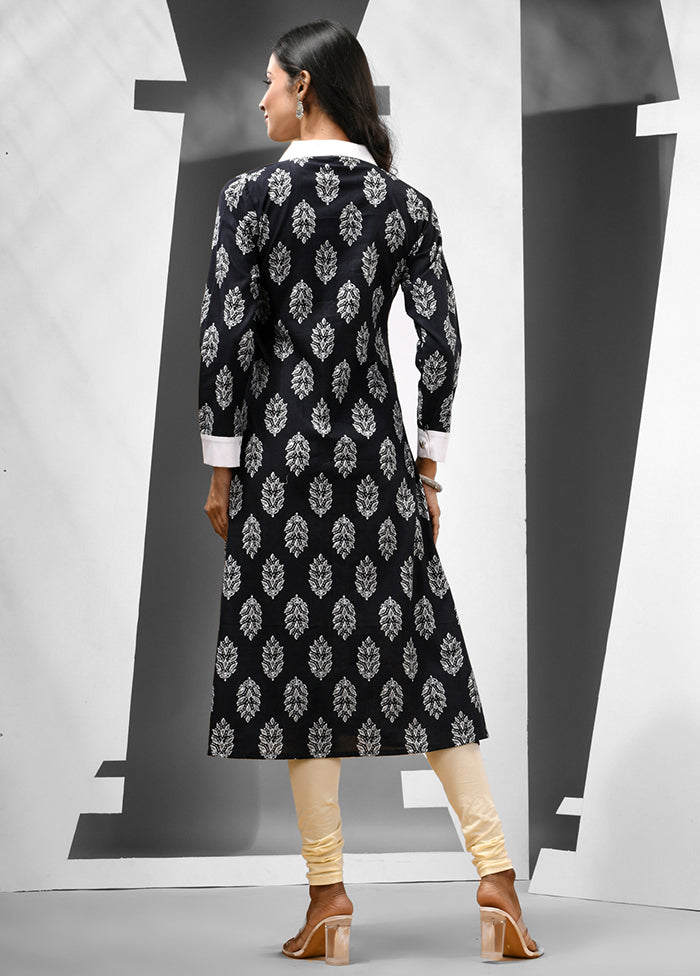 Black Readymade Cotton Kurti - Indian Silk House Agencies