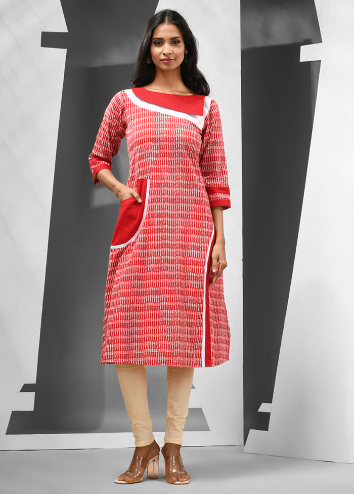 Red Readymade Cotton Kurti - Indian Silk House Agencies