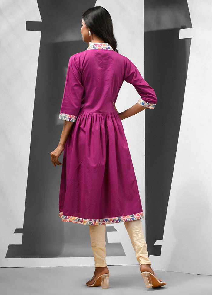 Purple Readymade Cotton Kurti - Indian Silk House Agencies