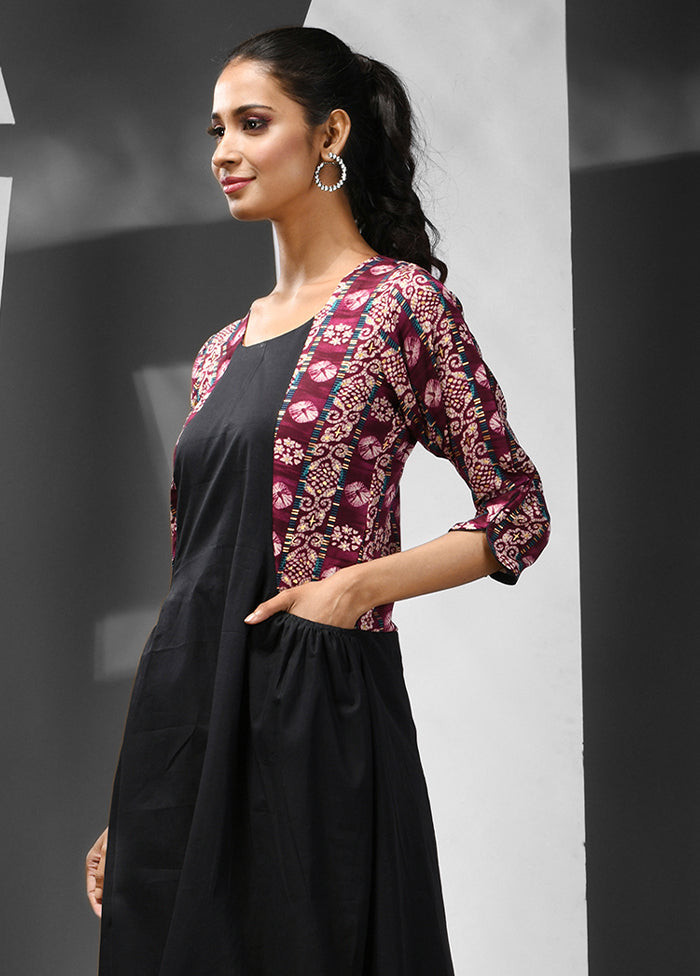 Black Readymade Cotton Indian Dress - Indian Silk House Agencies