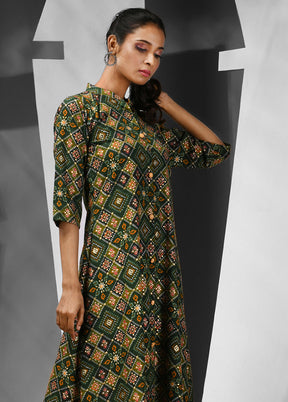 Green Readymade Rayon Kurti - Indian Silk House Agencies