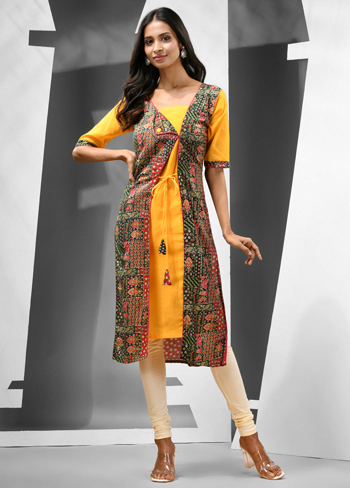 Yellow Readymade Rayon Kurti