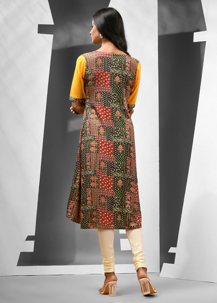 Yellow Readymade Rayon Kurti