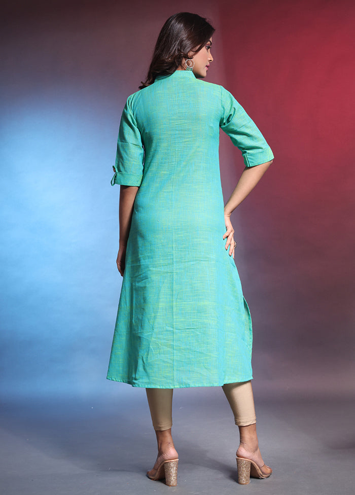 Green Readymade Cotton Kurti - Indian Silk House Agencies