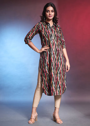 Black Readymade Rayon Kurti - Indian Silk House Agencies