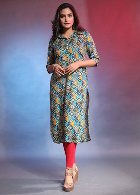 Green Readymade Rayon Kurti - Indian Silk House Agencies